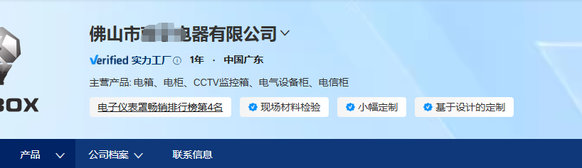 汇报科技佛山电器设备国际站定制案例案例图，展示阿里巴巴国际站行业榜单GMV或实力工厂运营成果