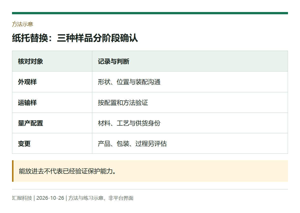 方法示意:纸托替换:三种样品分阶段确认