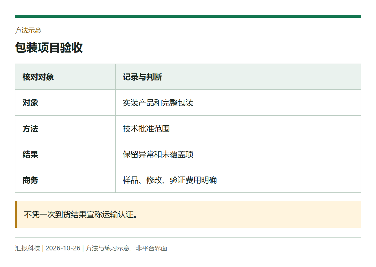 方法示意:包装项目验收