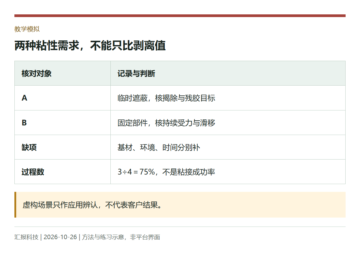 教学模拟:两种粘性需求,不能只比剥离值